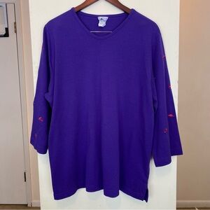 BonWorth Red Hat Society Purple 3/4 Sleeve Top Women’s Size XL Vintage Shirt